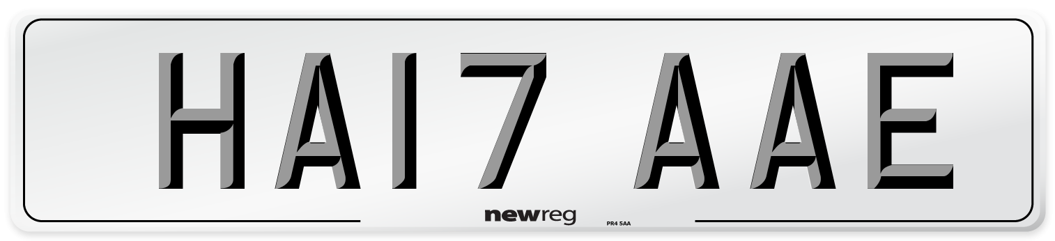 HA17 AAE Number Plate from New Reg